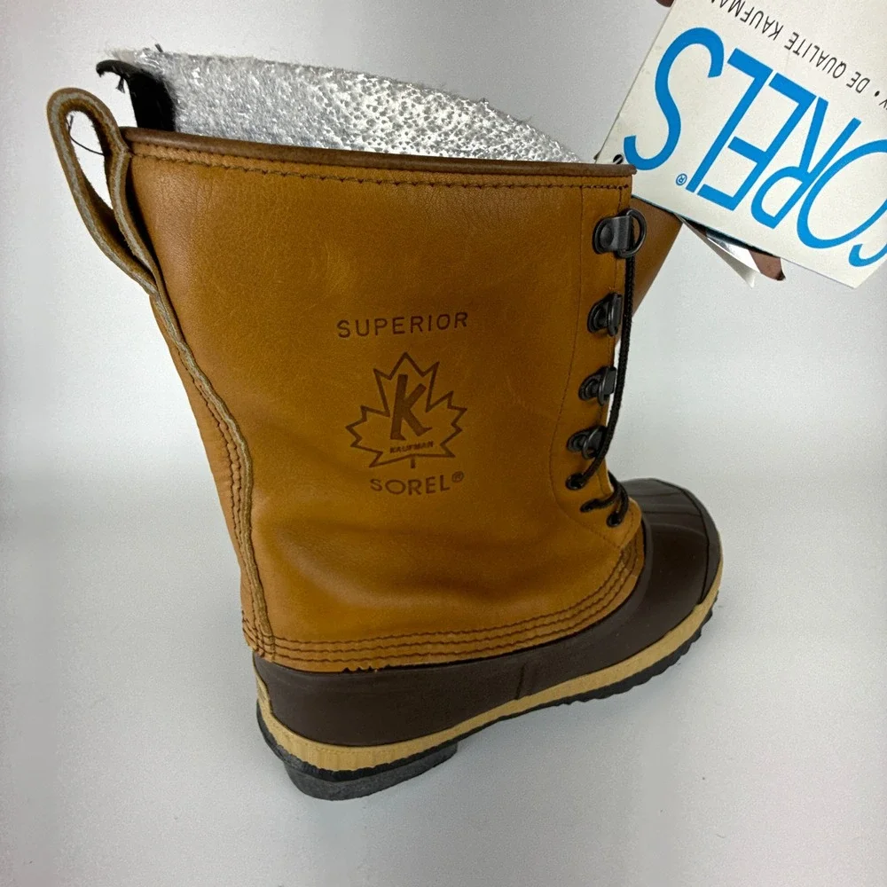 Vintage Sorel Kaufman Superior Winter Snow Boots Mens Size 8 Brown New Insulated